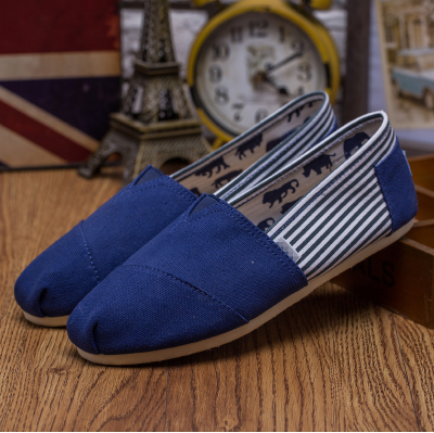 Toms台灣時尚藍色條紋經典男鞋