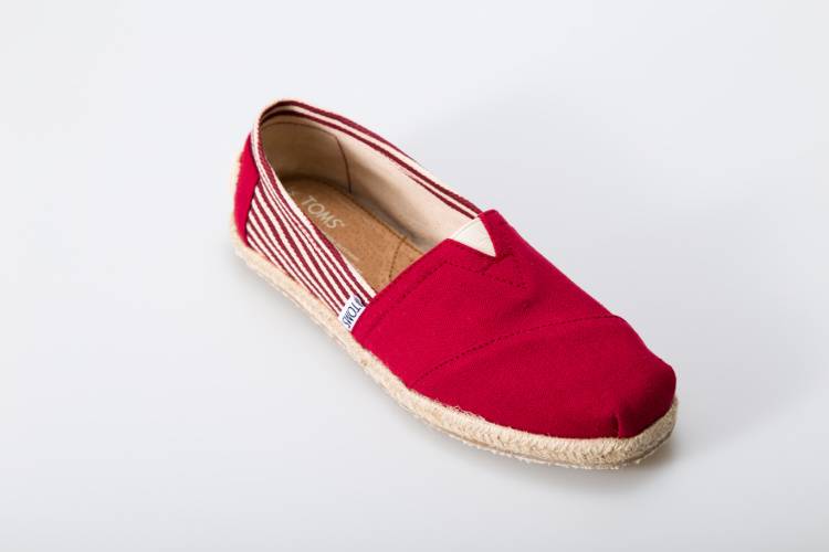 台灣Toms經典紅色小條紋麻底女鞋 - 點擊圖片關閉