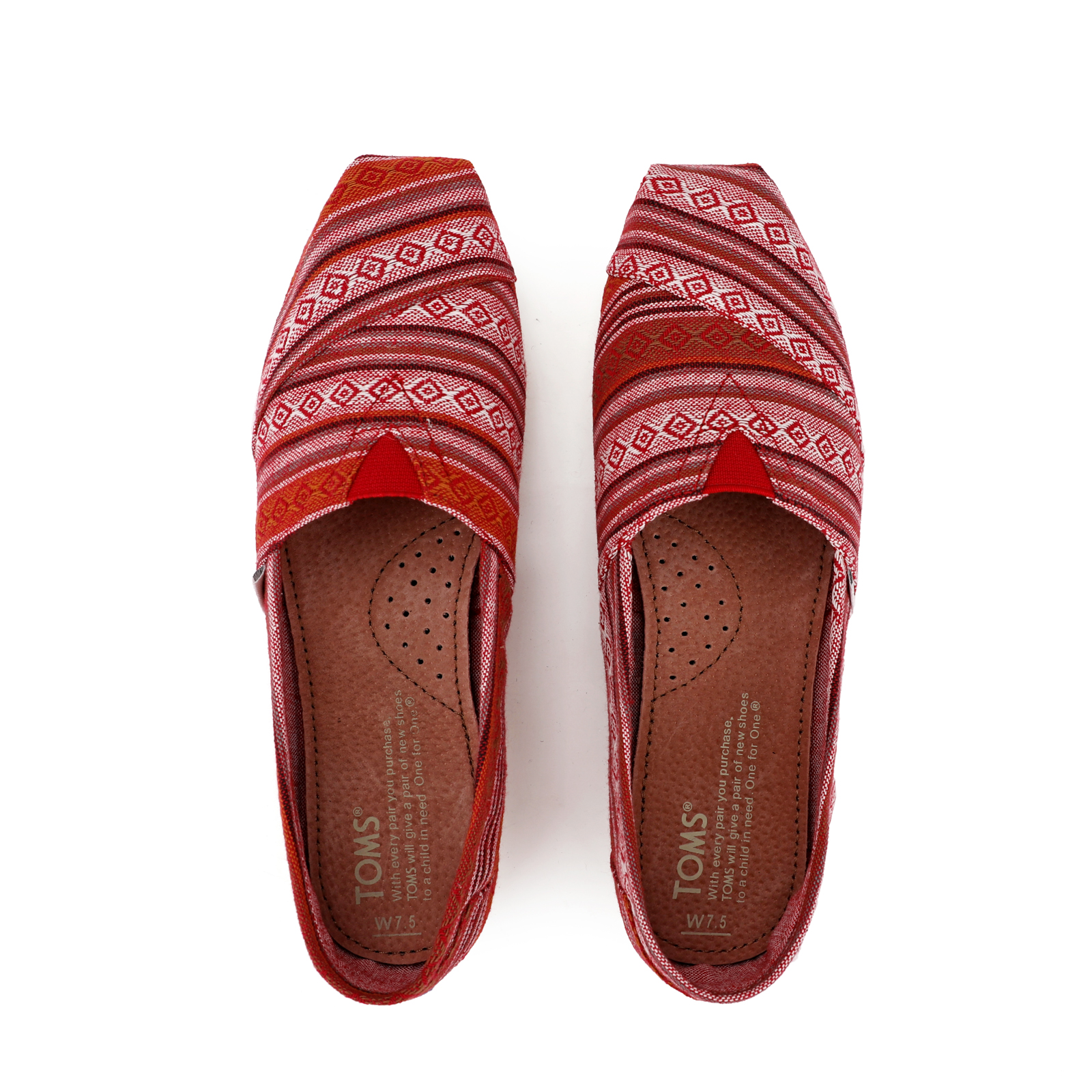 TOMS 台灣新款時尚酒紅條紋帆布女鞋 - 點擊圖片關閉