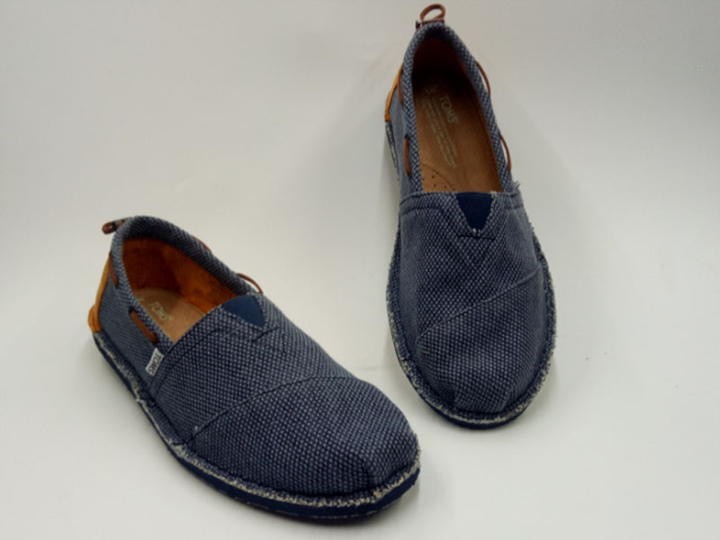 Toms 台灣新款時尚深藍皮繩馬克線男鞋