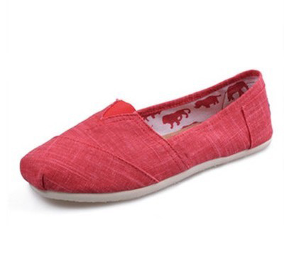 台灣Toms時尚紅色竹節布女鞋 - 點擊圖片關閉