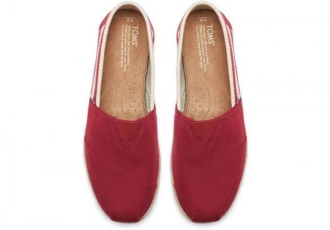 台灣Toms經典紅色大條紋麻底女鞋 - 點擊圖片關閉