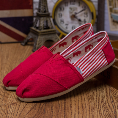 Toms台灣時尚紅色條紋經典女鞋 - 點擊圖片關閉